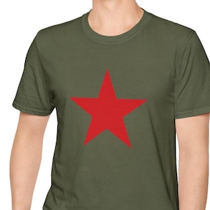 Red Star Symbol T-Shirt - Minimalist Revolutionary Graphic Tee - Che Guevara CCCP USSR Tee - Radio Free Europe