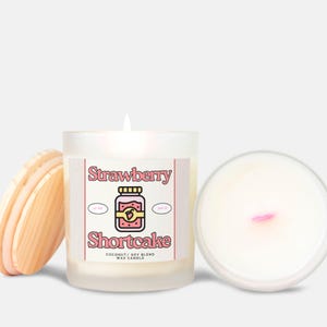 Strawberry Shortcake Scented Soy Candle - Limited Edition &quot;Pink Wick&quot; Perfect Valentine&#39;s Day Gift Idea