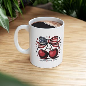 Foxtrot Delta Tango Patriotic Cherries Coffee Mug Funny Anti Trump USA Flag Mug 11oz 15oz FDT Funny Political Ceramic Cup