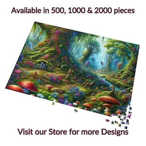 Enchanted Fantasy Forest Puzzle for Adults  - 500, 1000 and 2000 Piece Difficult Jigsaw Puzzle in a Tin