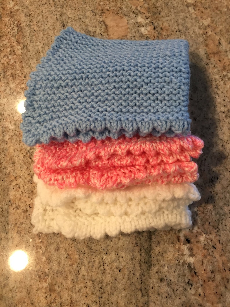 Hand Knitted, hand made baby baby blanket, that will bring comfort to your baby for years to come. A Memorable gift. image 7