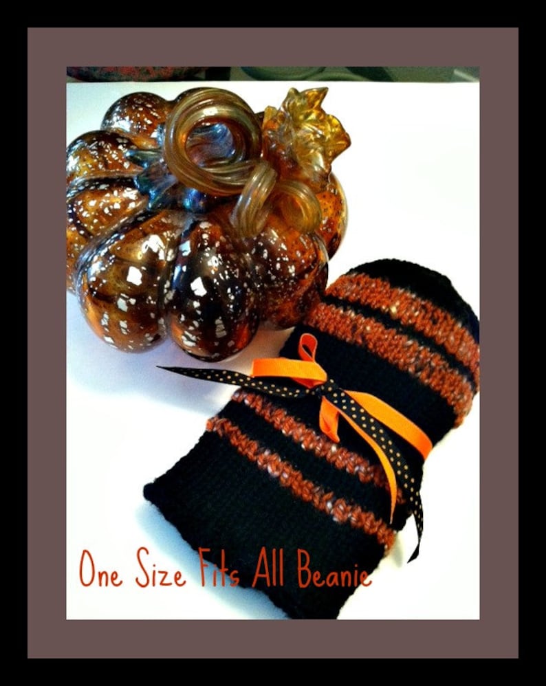 One Size Fits All Beanie Stocking stuffer knitting downloadable pattern