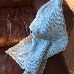 Hand Knitted, hand made baby baby blanket, that will bring comfort to your baby for years to come. A Memorable gift. image 3