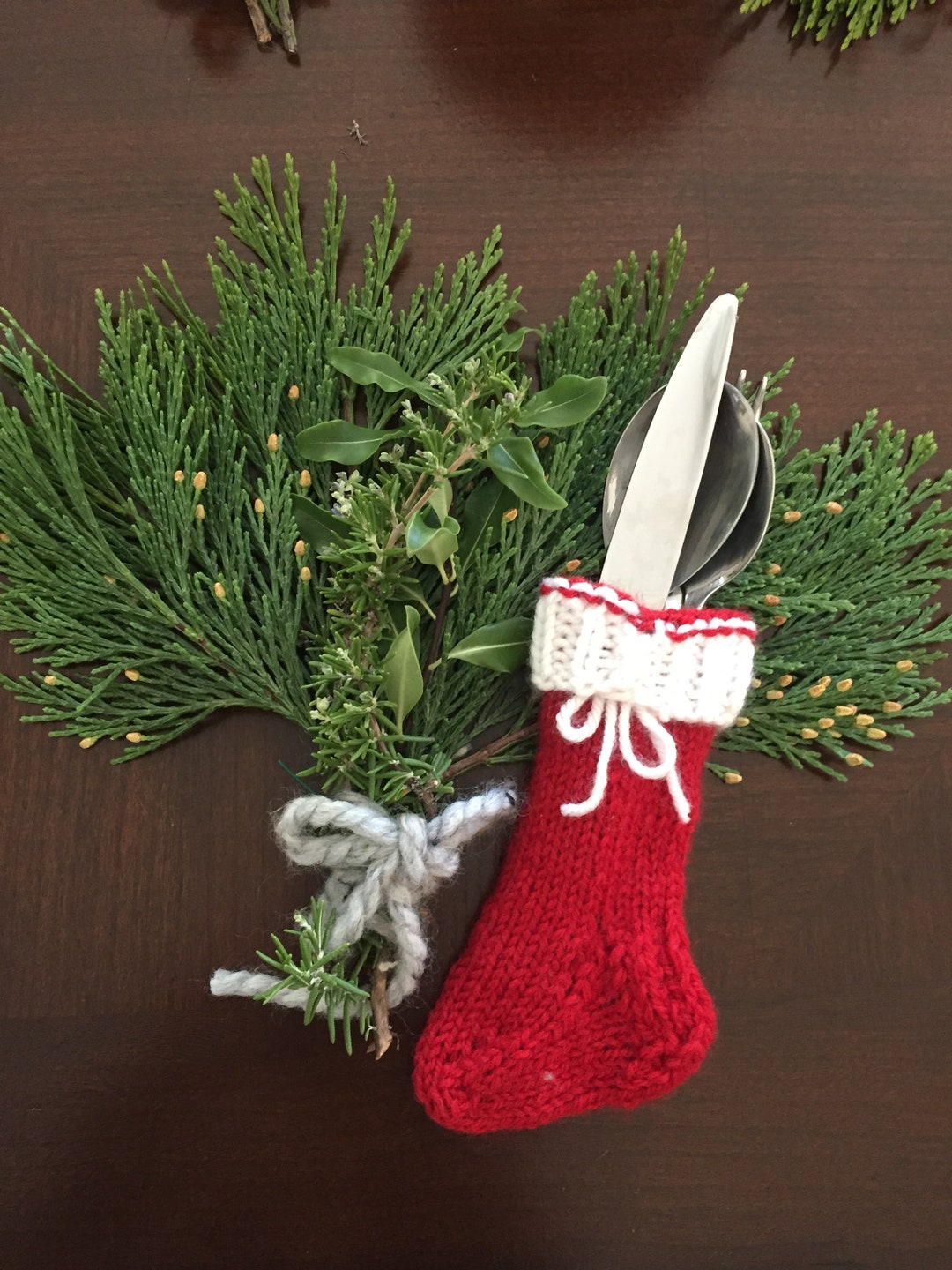 Santa Stocking Utensils Holder Etsy