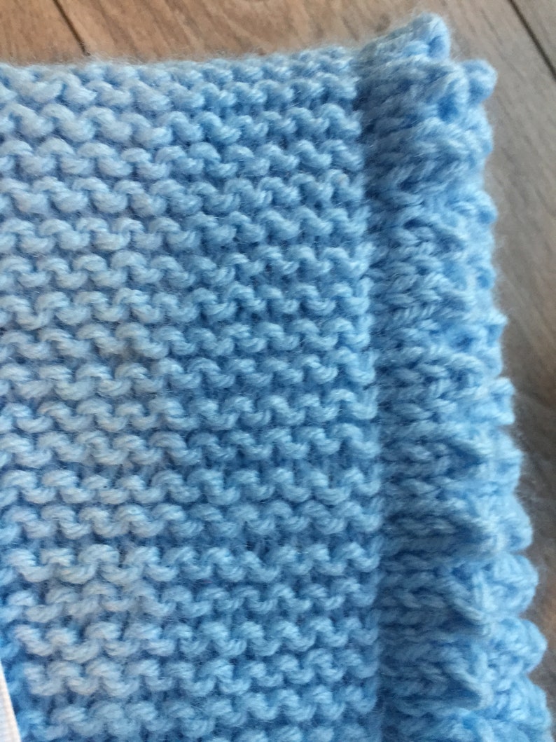 Hand Knitted, hand made baby baby blanket, that will bring comfort to your baby for years to come. A Memorable gift. image 4