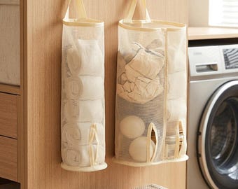 Hanging Mesh Storage Bag Set of 2, Breathable Sock Organizer, Closet Hanging Storage, Laundry Room Organizer, Travel Underwear Storage