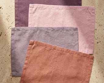 French Linen Placemats Set, Linen Table Mats, Cottagecore Table Decor, French Country Dining Mats, Handmade Linen Placemats