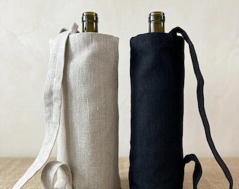 Linen Wine Bottle Bag, Reusable Wine Gift Tote, Wine Carrier Bag, Housewarming Gift, Hostess Gift, Wine Lover Gift, Bottle Gift Bag