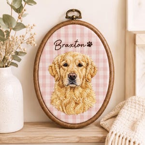 Aro bordado personalizado con diseño de beagle, retrato de perro personalizado con nombre, recuerdo para mascotas, decoración de pared con diseño de perro calabaza, regalo para amantes de los perros, regalo de inauguración de casa