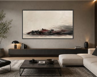 Abstract Race Car Canvas Print, Modern Racing Wall Art for Car Lovers