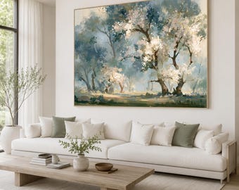 Blossoming Tree Canvas Print, Floral Wall Art for Living Room, Bedroom or Office Decor, Nature Landscape Art, nature canvas