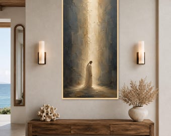 Serene Light and Figure Canvas Print, Spiritual Home Decor Artwork