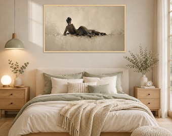 Elegant Woman Canvas Print, Minimalist Wall Art, Neutral Tones, Abstract Decor