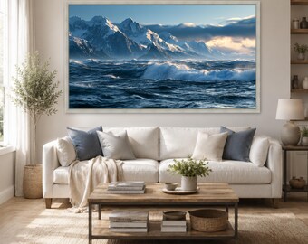 Dramatic Ocean Waves Canvas Print, Nature-Inspired Seascape Wall Art