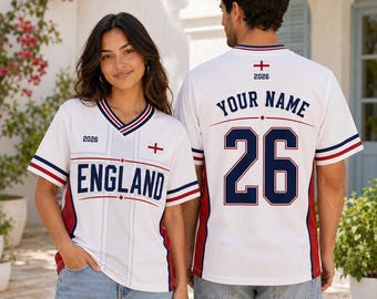Camiseta de fútbol de Inglaterra, camiseta de aficionado al fútbol inglés, camiseta del día del partido 26, camiseta de Inglaterra, regalo para aficionados al fútbol