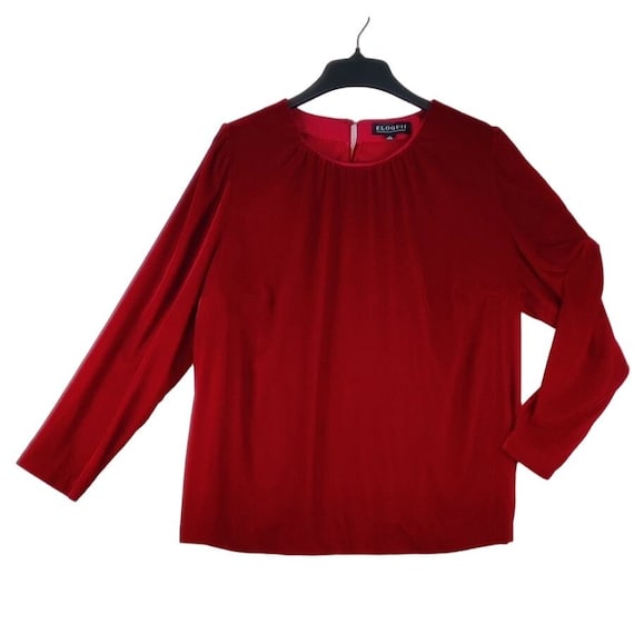 Red Velvet Blouse Eloquii Top Holiday Christmas Pl