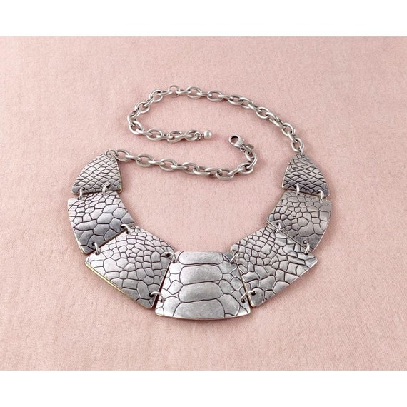 Premier Designs Silver Coker Necklace Exotic Rept… - image 8