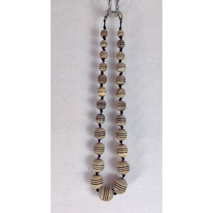 Wooden Bead Necklace by Talbots Tribal Boho Cottage Hippie Vintage Artisan