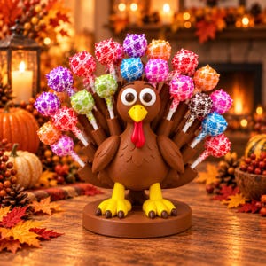 Thanksgiving kalkonklubbhållare 3D-utskriven, 3D-utskriven godisdisplay | Thanksgiving kalkonklubbhållare | Thanksgiving-present