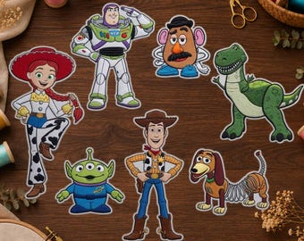 Toy Story Embroidered Patch - Woody, Buzz Lightyear, Jessie, Bullseye, Slink.y Dog, Rocket - Iron On Patch