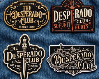 Parche bordado del Club Desperado, parche inspirado en Carl de Dungeon Crawler, Donut Mongo, colección literaria LitRPG, regalo literario de fantasía