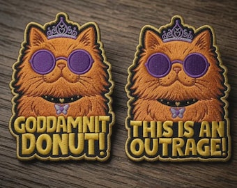 Parche bordado inspirado en Carl de Dungeon Crawler, parche de la Princesa Donut, lector de fantasía, regalo para lectores, insignia para jugadores de LitRPG, regalo para jugadores de DCC