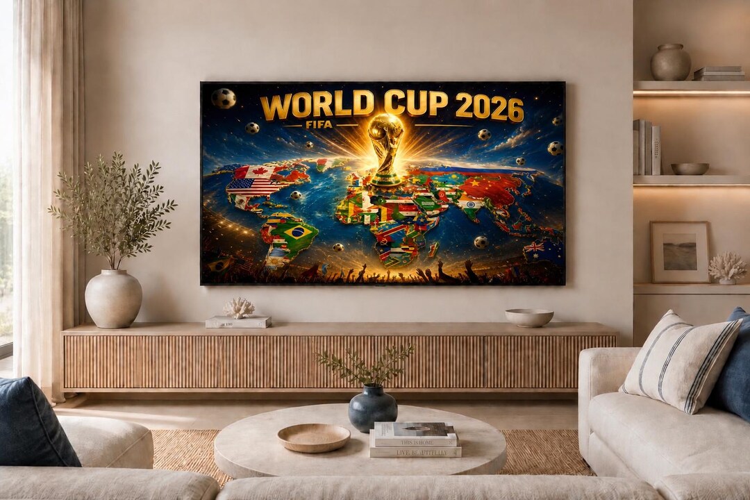 World Cup 2026 Frame TV Art, FIFA Soccer Football Decor, 300 DPI