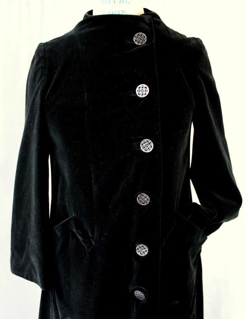 Black Velvet Long Maxi Coat Vintage 1950s or 1960s Size - Etsy
