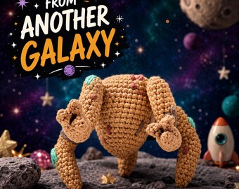 Alien Rock Buddy Crochet Pattern PDF | Cute Space Creature Amigurumi Plush Tutorial | Kawaii Alien Doll DIY |  Sci-Fi Plush Pattern