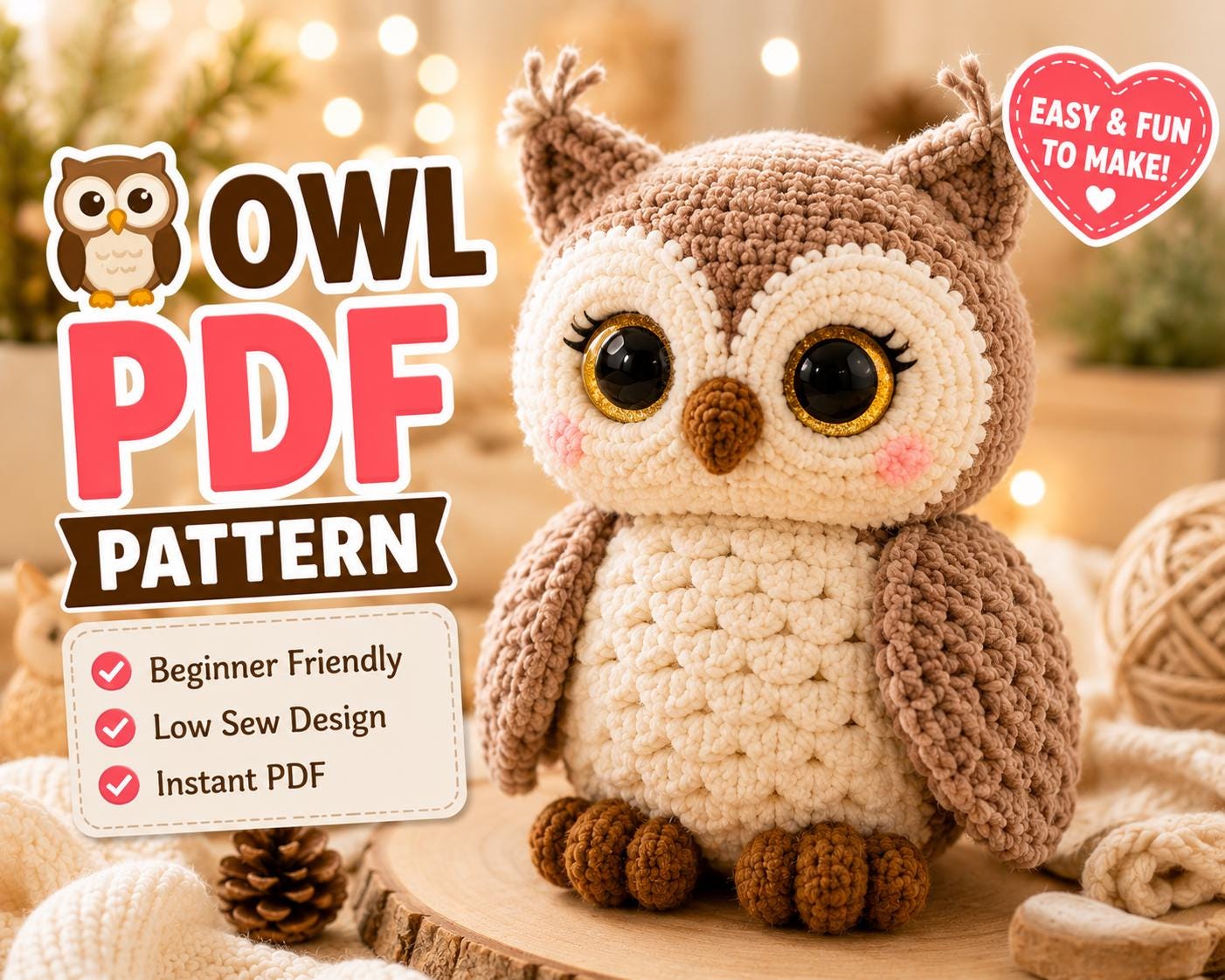 Beginner-Friendly Woodland Owl Pattern