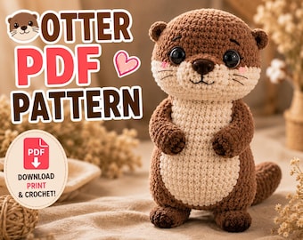 Stehender Otter Häkelanleitung PDF | Amigurumi Plüschtier anfängerfreundlich (Digitaler Download)