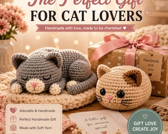 Crochet Cat Pattern | Amigurumi Plush Tutorial | Beginner Friendly, No-Sew (Instant Download)