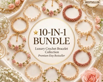 Crochet Bracelet Pattern Bundle | Flower, Boho, Friendship Styles (PDF Download)