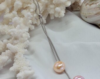 Freshwater pearl necklace in a Y-style | Unique piece | Handmade pearl necklace | Gift for women | Elegant jewelry