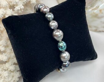 Tahitian pearl bracelet | Unique piece | Handmade pearl bracelet | Gift for women | Elegant jewelry