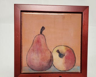 Pear and Apple Tile Hanging/Trivet