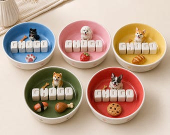 Personalized Pet Bowls, Custom Ceramic Dog Cat Bowl with Name, Custom Pet Food Dish, Handmade Gift for pet owner, Unique Pet Lover Keepsake