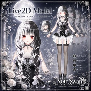 Noir Swan VTuber | Färdig Live2D-modell | VtuberStudio