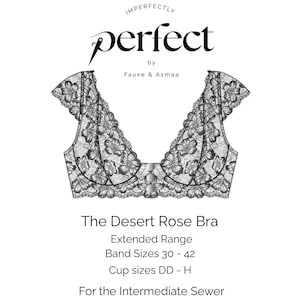 Desert Rose-BH, storlekar 30-42 DD-H | PDF-sömnadsmönster