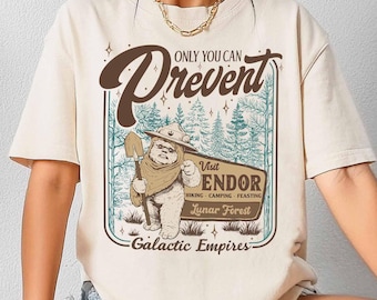 Ewok Star Wars PNG, Ewok Endor National Park Protect Our Forest Png, Vintage Disney Star Wars Forest Camp Digital