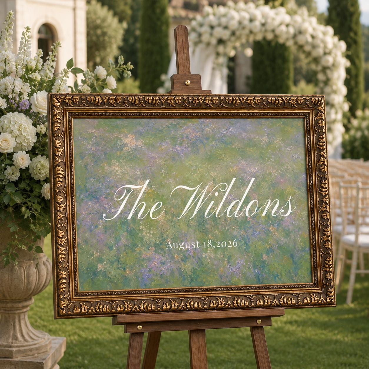 Personalized Wildflower Meadow Wedding Sign