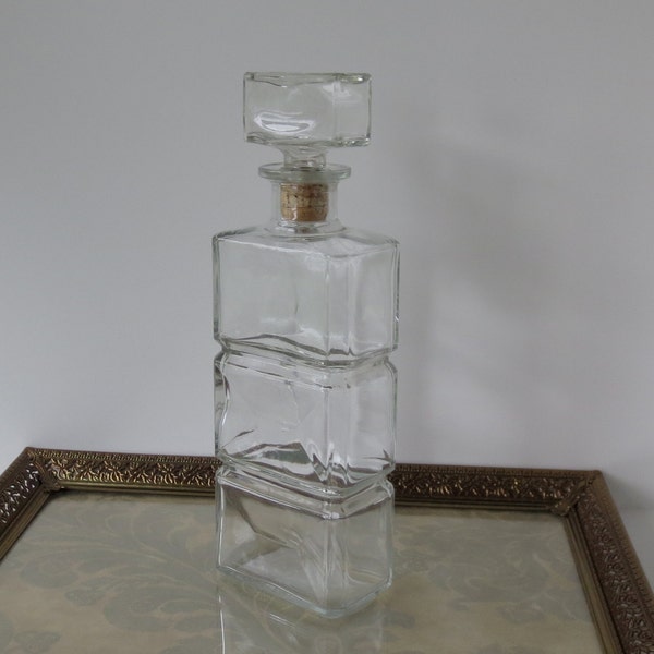 Vintage Glass Liquor Decanter / John MacNaughton Whisky, Canada