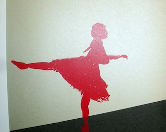 Ballet Dancer original screenprint in Gold, Black and Red