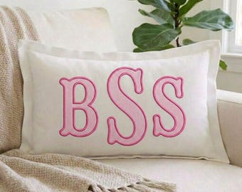 Custom Applique Name Pillow Cover, Personalized Throw Pillow, Nursery Decor, Dorm Room and Bedroom Gift