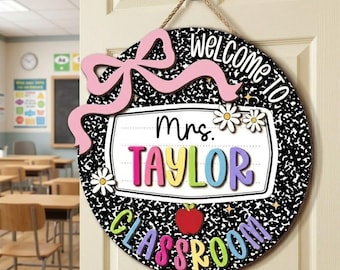 Custom 3D Teacher Name Door Sign, Personalized Classroom Decor, Back to School Teacher Appreciation Gift