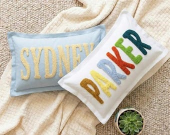 Personalized Name Pillow, Custom Decorative Pillow, Nursery Room Decor, Graduation Gift, Bedroom Accent Cushion