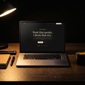 Template per sito web portfolio minimalista scuro / Codice HTML, CSS e JS (pdf)