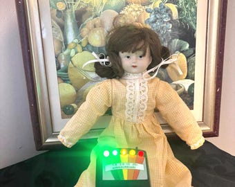 Antique-Style Bisque Doll in Yellow Gingham Dress | "Haunted" Spirited Doll | Paranormal Oddity Collectible | OOAK Curiosity