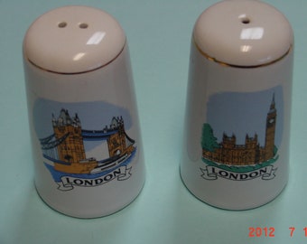 Vintage London Salt and Pepper Shakers