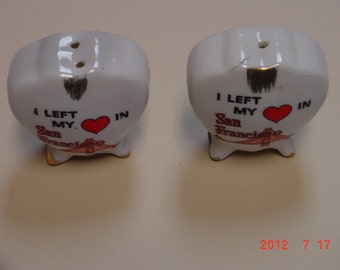 Vintage Heart Souvenir Salt & Pepper Shakers